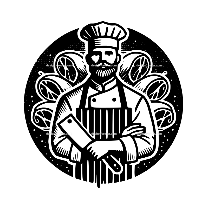 the butcher's apron graphic logo