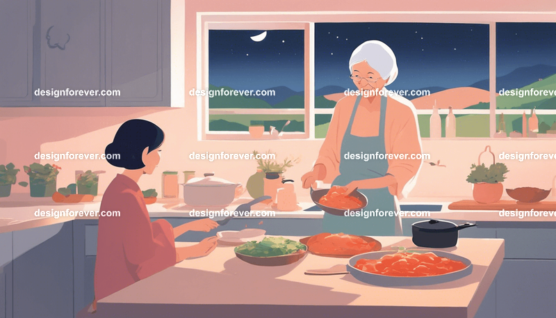 neighbors enjoying lunch under plum tree