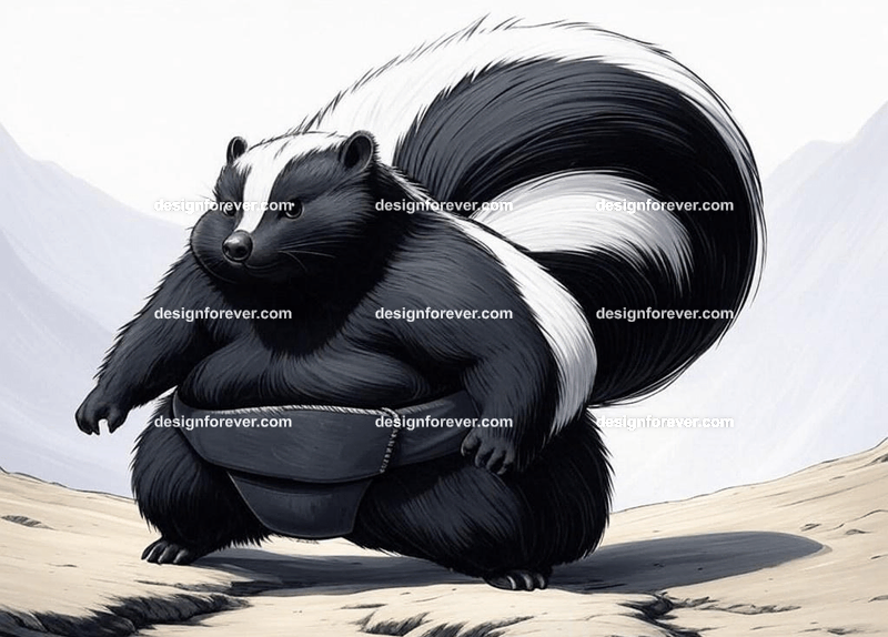 skunk as sumo wrestler