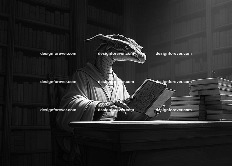 Wyvern in scholar’s robes
