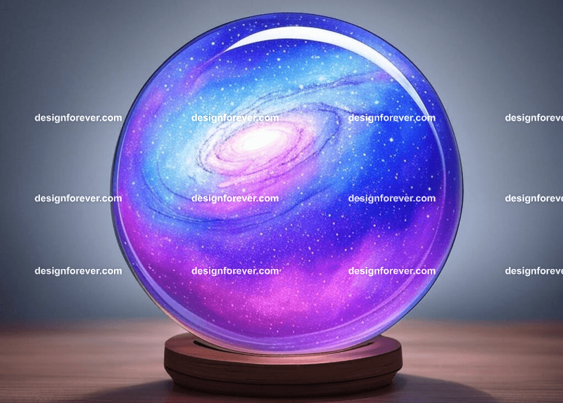 a galaxy inside crystal ball