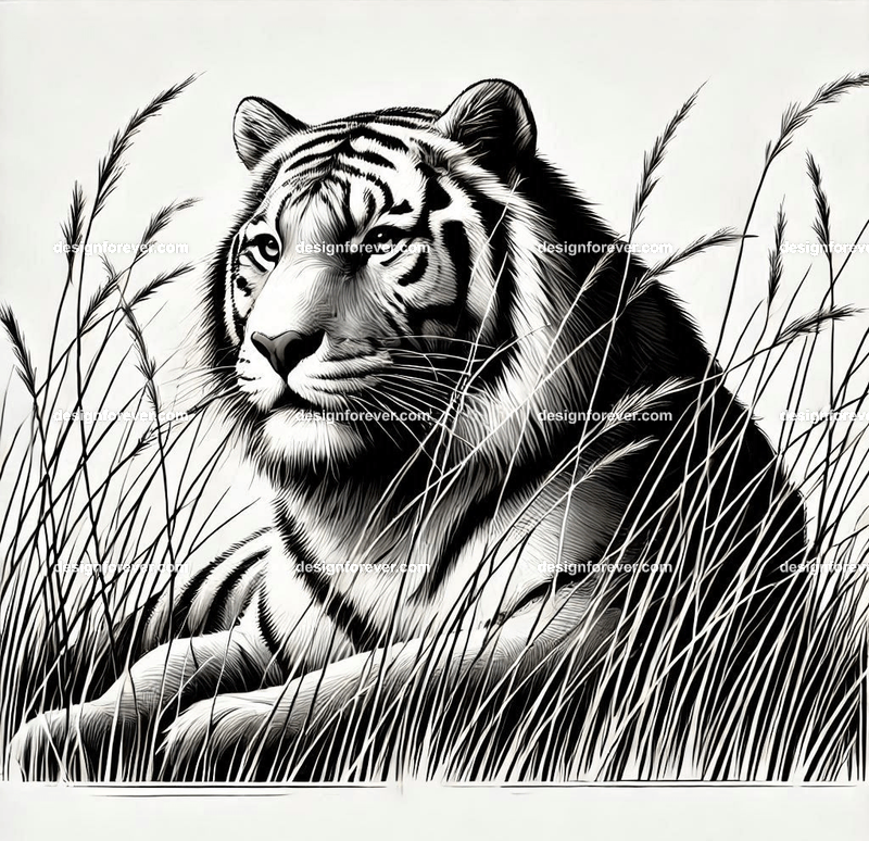 the tiger front facing