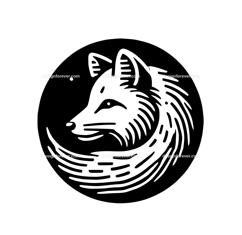 snow fox graphic logo