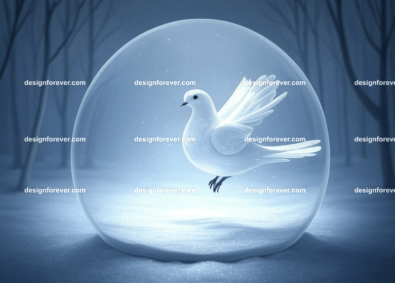 dove in crystal ball glass orb