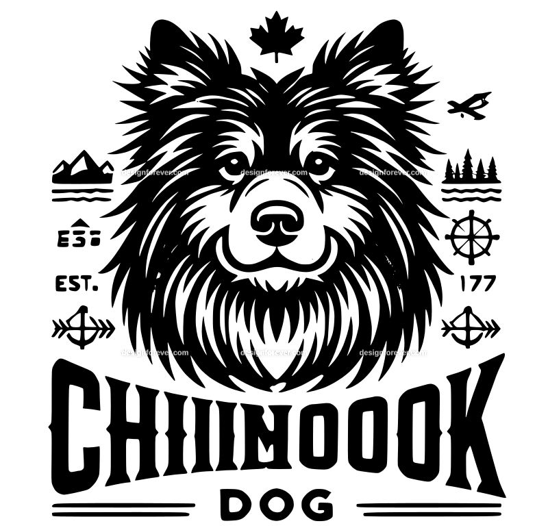 Chinook dog graphic logo