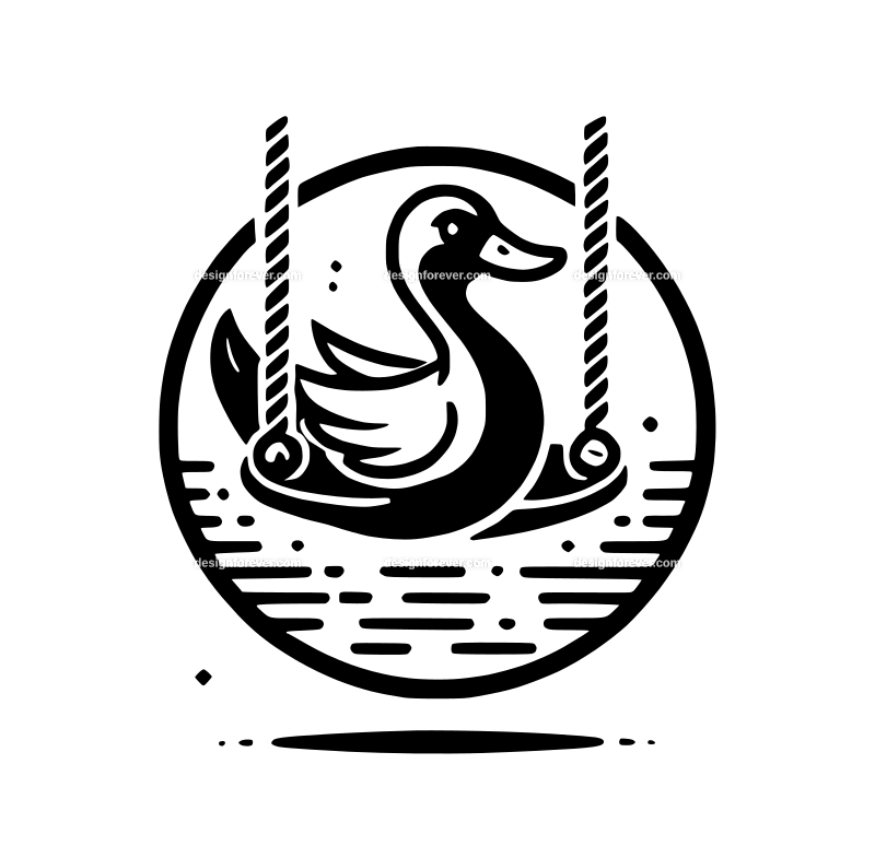 the swinging duck graphic logo