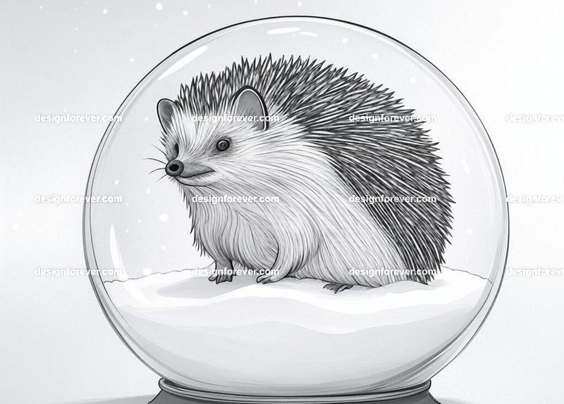hedgehog crystal ball glass orb