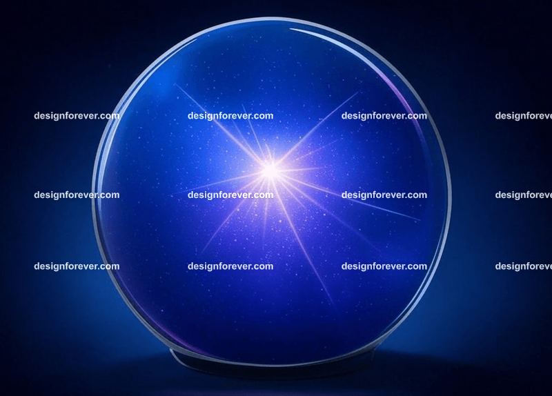 a galaxy inside crystal ball