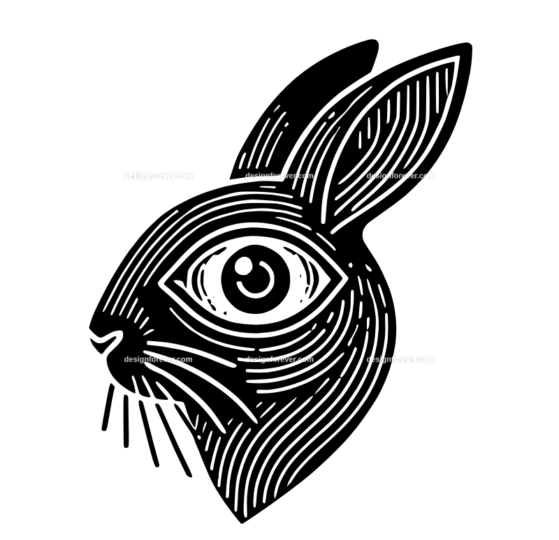 the one eye rabbit graphic logo