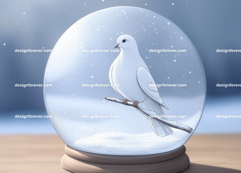 dove in crystal ball glass orb