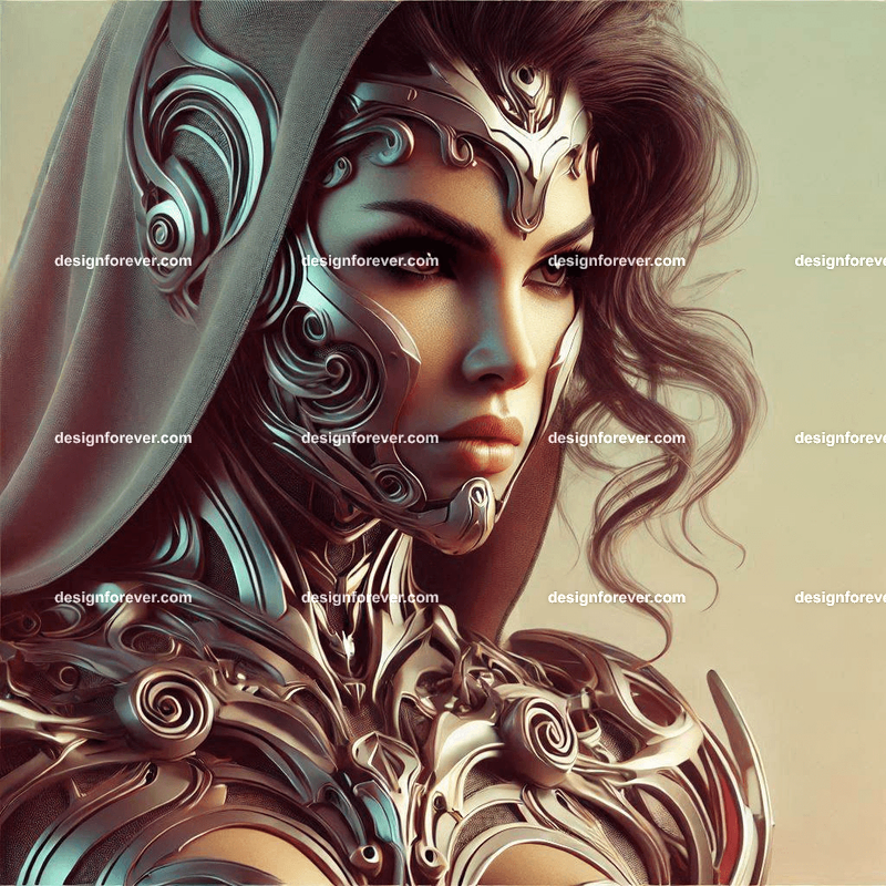 fierce woman in mobile suite armor
