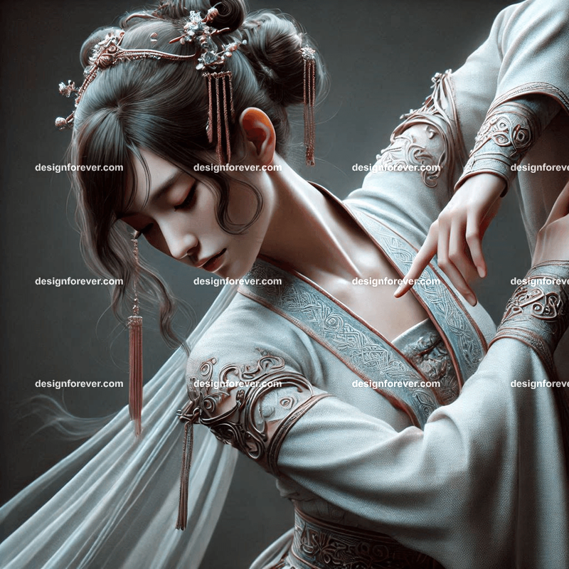 wuxia female in wuxia clothing