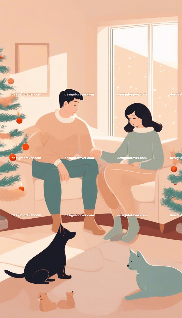 a couple wife husband girlfriend boyfriend celebrating new years xmas christmas holiday