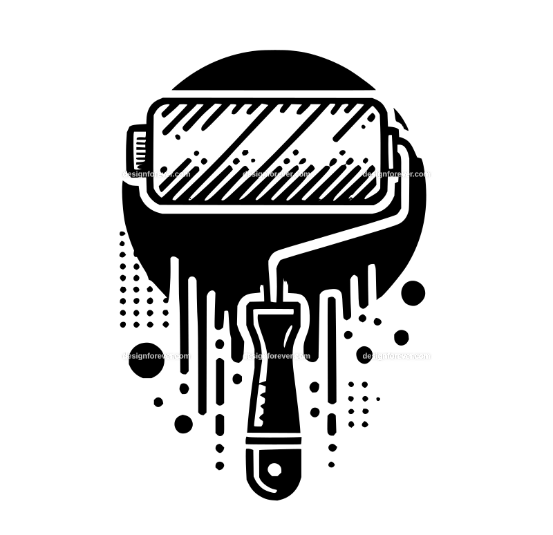 painter roller brush graphic logo