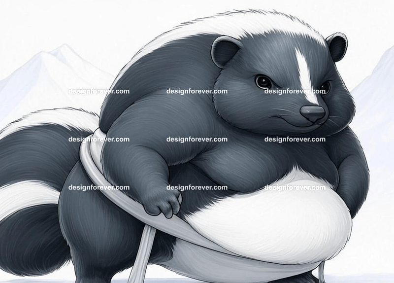 skunk as sumo wrestler