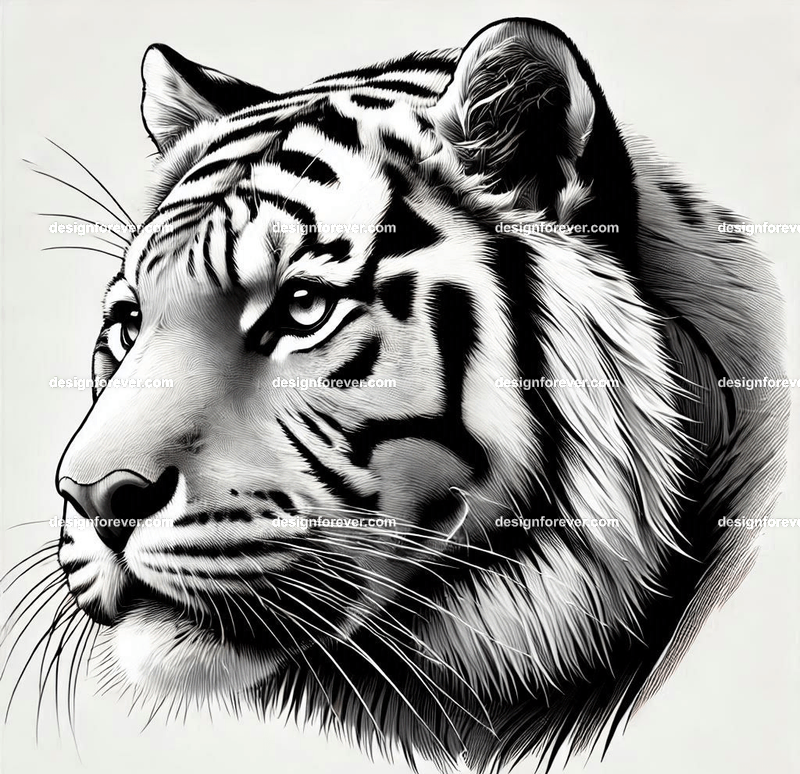 the tiger front facing