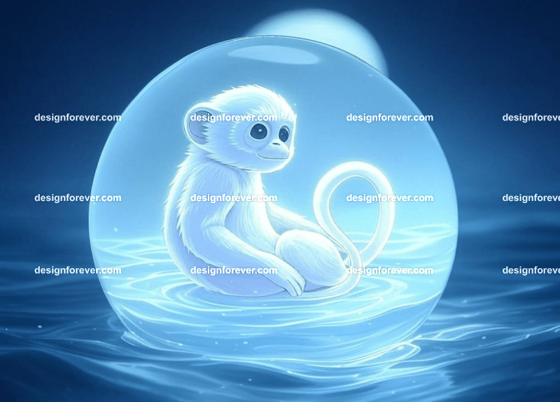/imagine sea monkey in a crystal ball