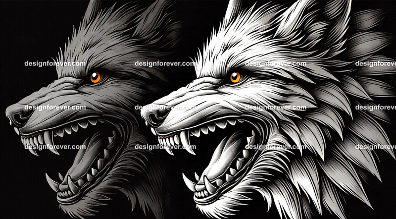 a wolf baring its teeth