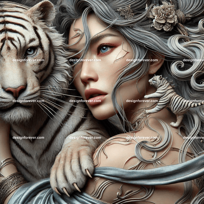 maiden warriors with their tigers