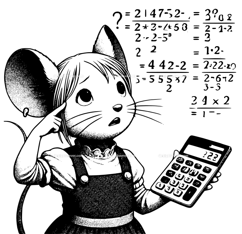 anthromorphic mouse's daughter confused by math problem