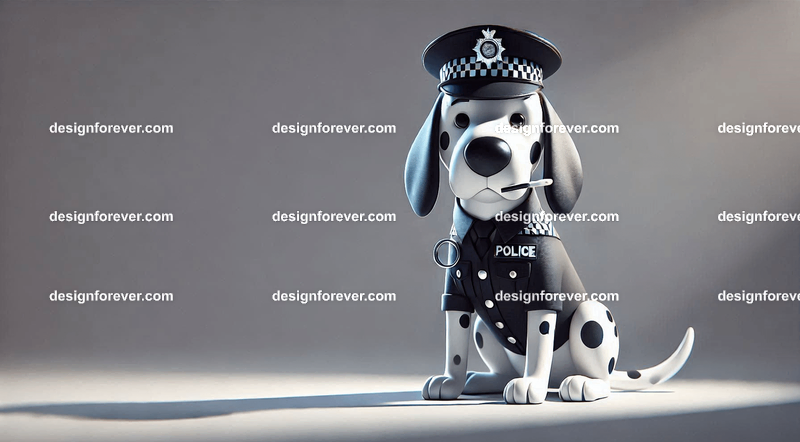 dalmation dressed as policeman