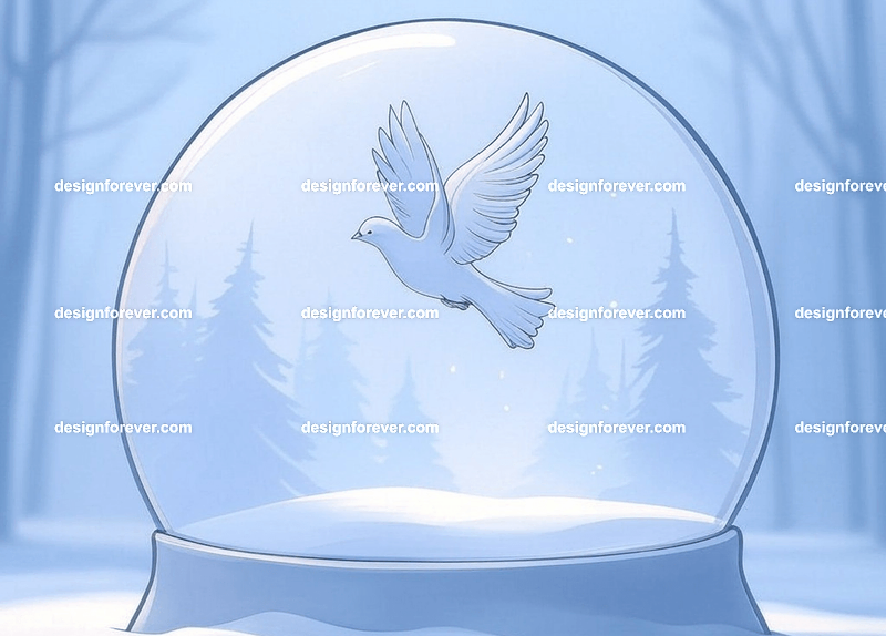 dove in crystal ball glass orb