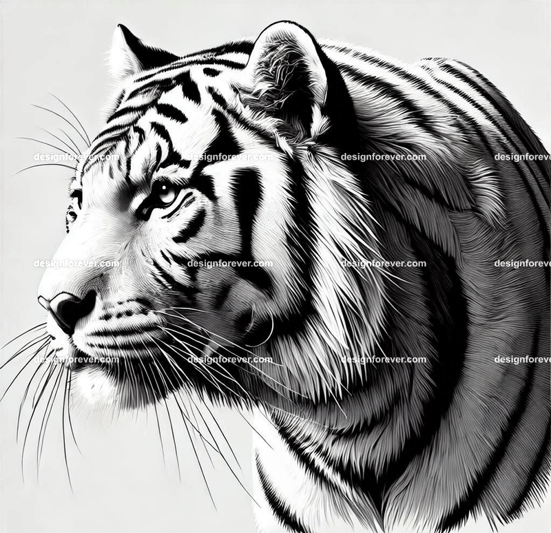 the tiger front facing