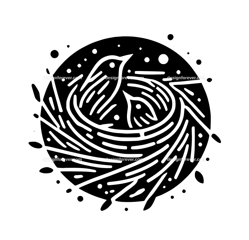 birds nest graphic logo