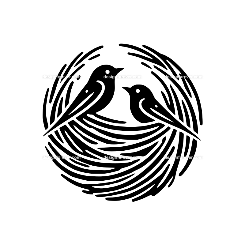 birds nest graphic logo