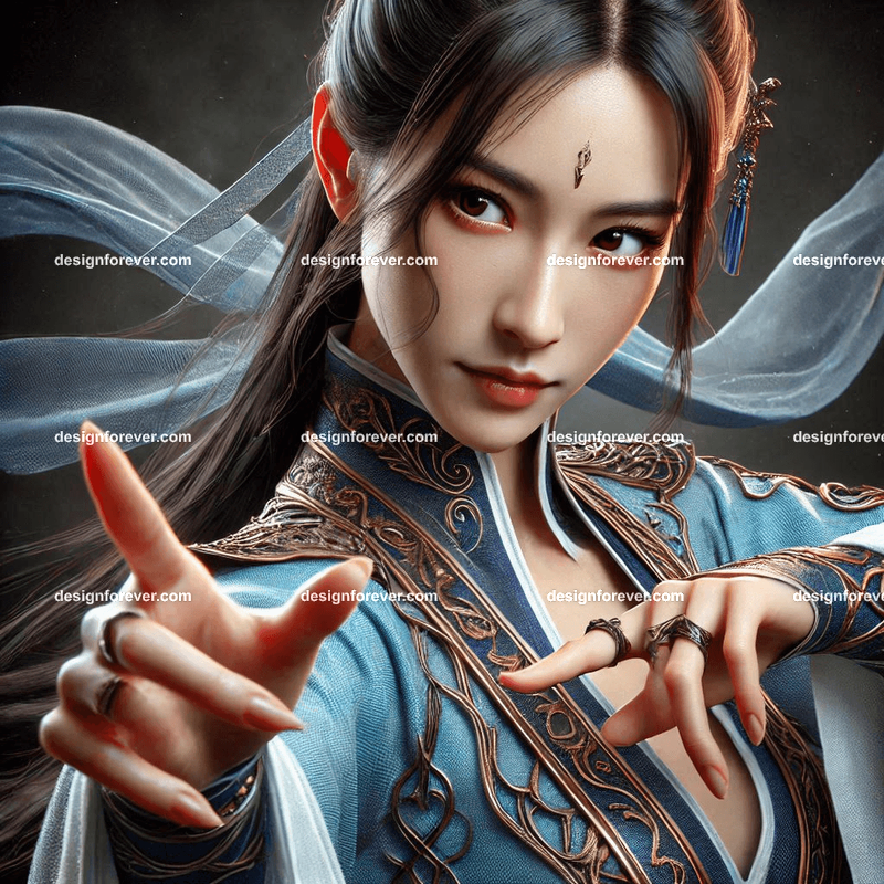 elite wuxia female warriors dressed in wuxia clothing with deadly finger touch
