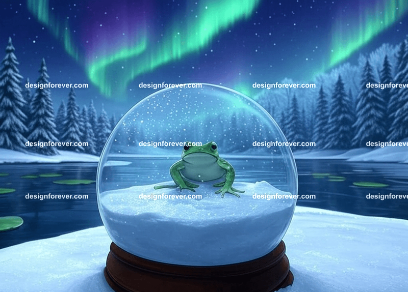 frog in crystal ball glass orb