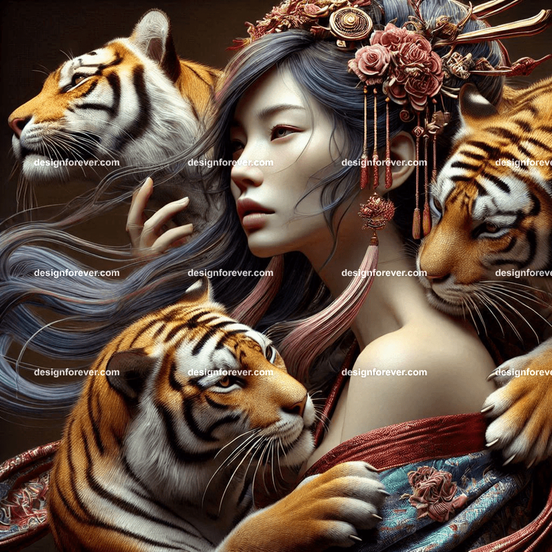 maiden warriors with their tigers