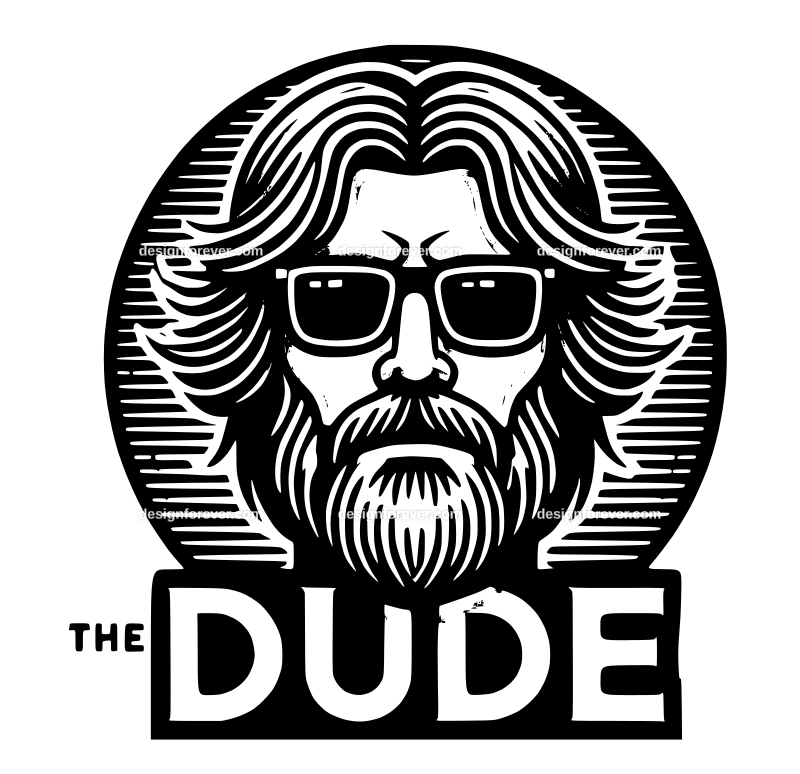 the dude graphic logo