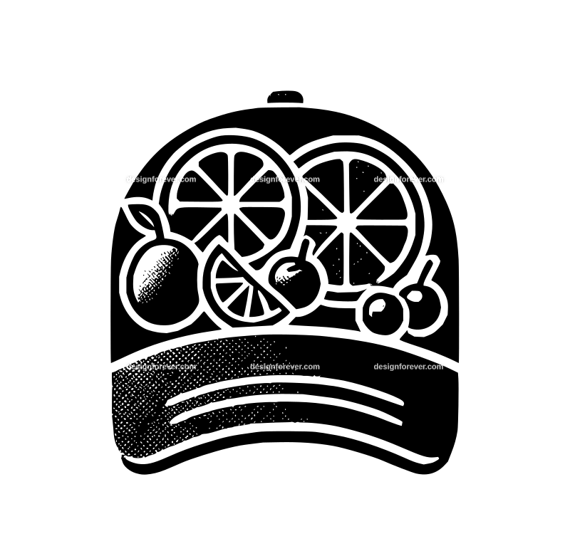 cap with fruit graphic logo