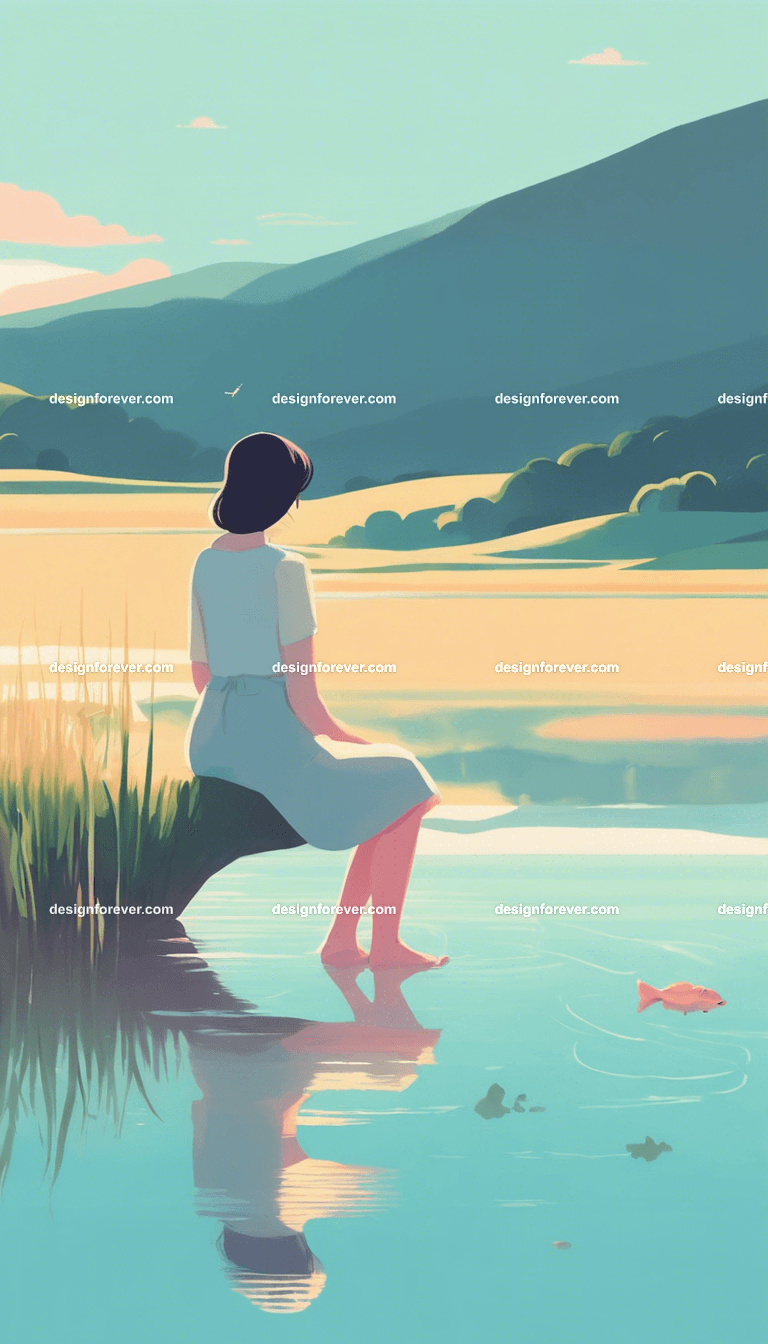 young woman in rural country