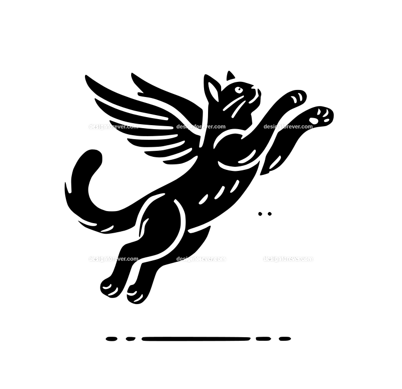 the flying cat graphic logo