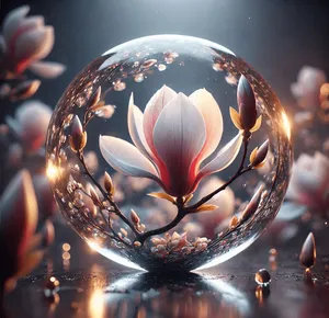 chinese magnolia in all glass orb