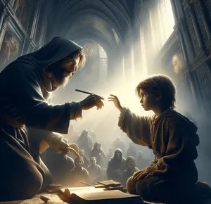 the orphan boy being taught by master assassin the art of killing