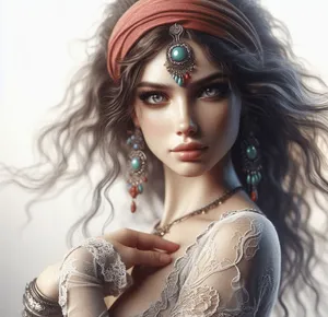 gypsy dancer power gaze pure white background