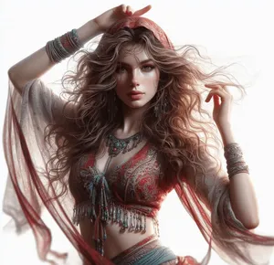 gypsy dancer power gaze pure white background