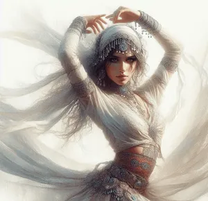 gypsy dancer power gaze pure white background