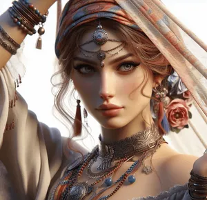 gypsy dancer power gaze pure white background