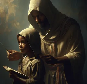 the orphan boy being taught by master assassin the art of killing