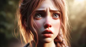 the daughter's face in shock