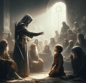 the orphan boy being taught by master assassin the art of killing