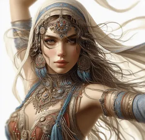 gypsy dancer power gaze pure white background