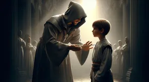 the orphan boy being taught by master assassin the art of killing
