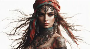 gypsy dancer power gaze pure white background