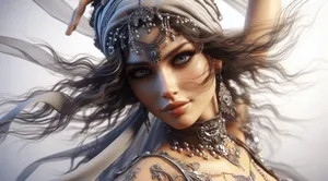 gypsy dancer power gaze pure white background