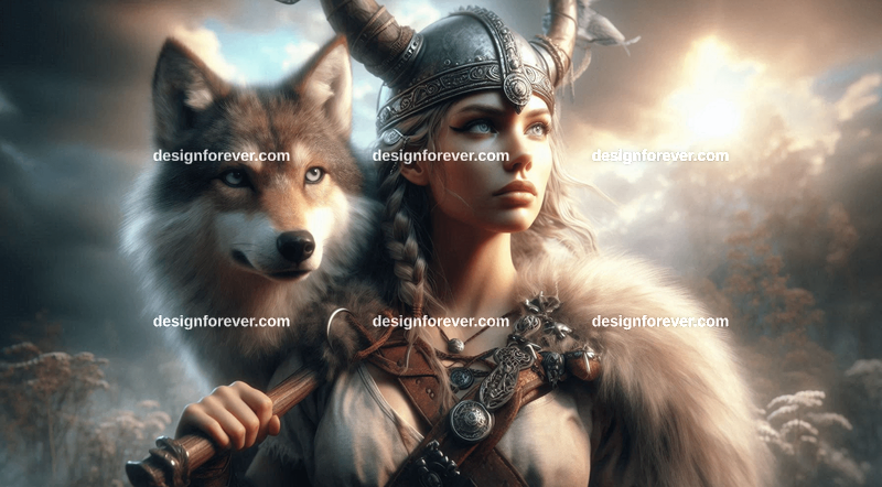 viking woman with spirit animal